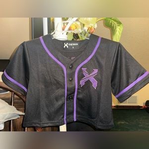 Cropped purple and black excision jersey